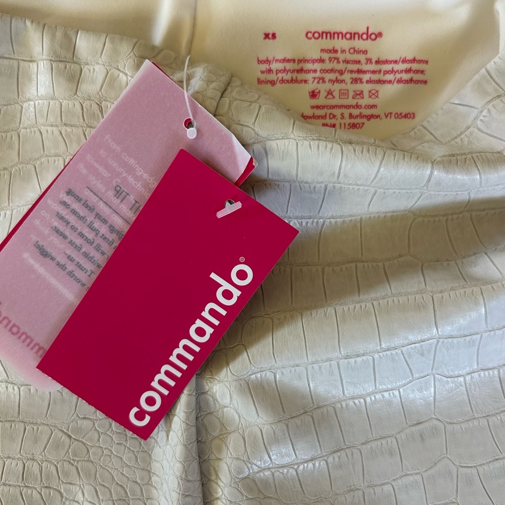 Commando Bone Croc Ivory Textured Leggings- Sz XS - Picture 3 of 4